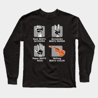 Violin Rock Paper Scissors Violin for Viola Players and Musicians Long Sleeve T-Shirt